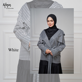 Tahani Monogram Cardigan White