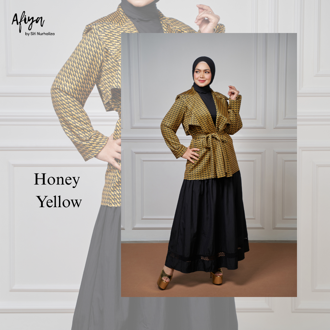 Tahani Monogram Cardigan Honey Yellow