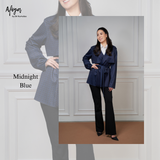 Tahani Monogram Cardigan Midnight Blue